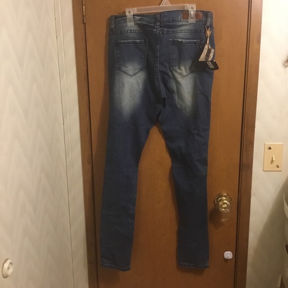 J&C Medium Wash High Waisted Destroyed Distressed Skinny Jeans 9 - Picture 2 of 12